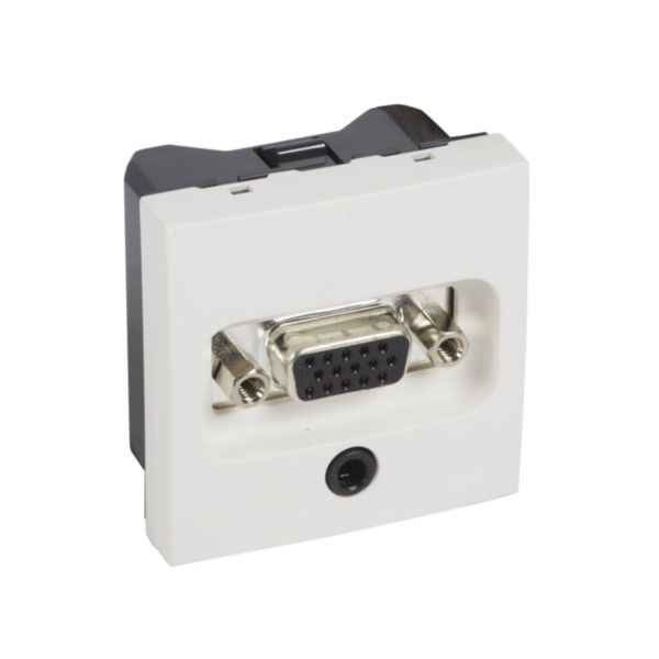 Prise HD15+Jack 3,5 Logix 2 modules - Pour réalisation de liaisons VGA et audio à partir d’une source portable