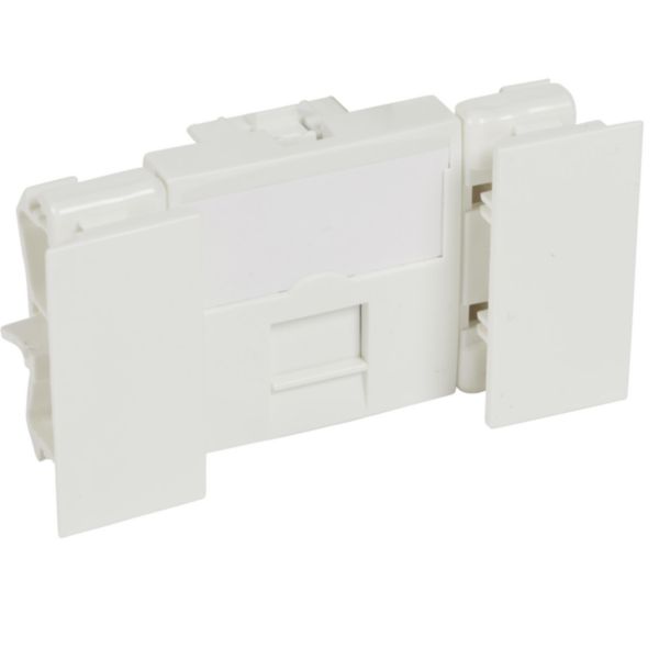 Prise RJ45 catégorie 6 Logix - Blindée STP - 2 modules - Permet les transmissions à haut débit (Gigabit Ethernet) - Blanc Artic