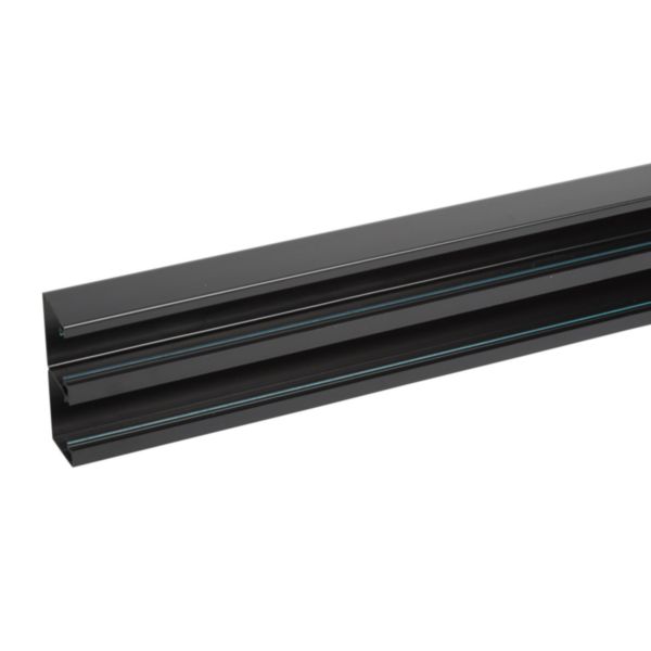 Goulotte d'installation Logix 45 - 130x50mm - 2 compartiments - Fond livré seul - Longueur 2m - PVC Noir teinté dans la masse