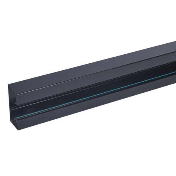 Goulotte d'installation Logix 45 - 100x50mm - 1 compartiment - Fond livré seul - Longueur 2m - PVC Noir teinté dans la masse