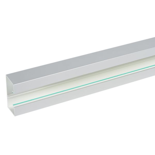 Goulotte d'installation Logix 45 - 100x50mm - 1 compartiment - Fond livré seul - Longueur 2m - PVC Alumnic RAL9006