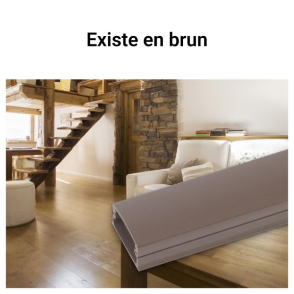 Moulure Keva 1 compartiment 32x12mm et longueur 2,10m livrée avec couvercle blanc Artic
