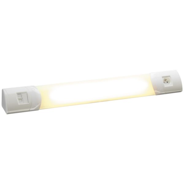 Applique antivandale Prelium Bandeau inter, prise 2P+T + lampe fluo - douille G5