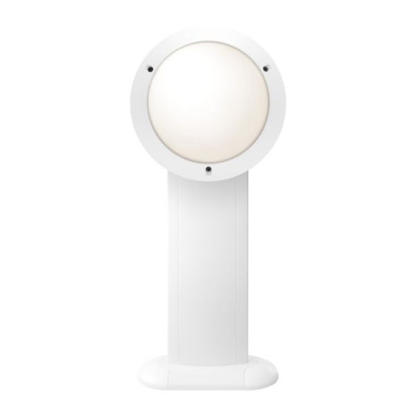 Borne chartres H600 rond taille 1 blanc 12 LEDs 4000K détection préavis+veille