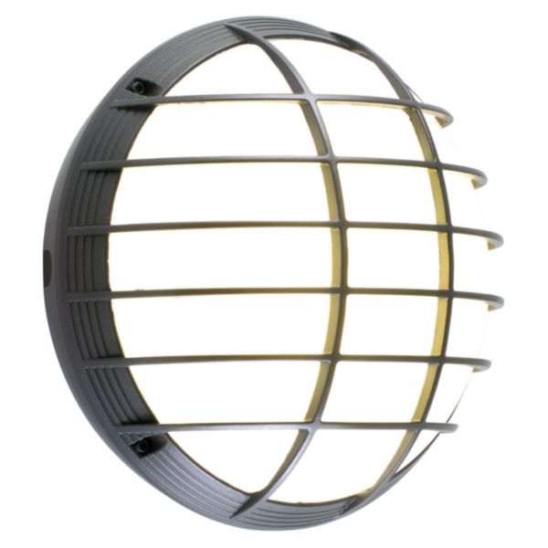 Hublot hp - IP65-IK10 - ON/OFF - iodure E27 - grille de protection - anthracite