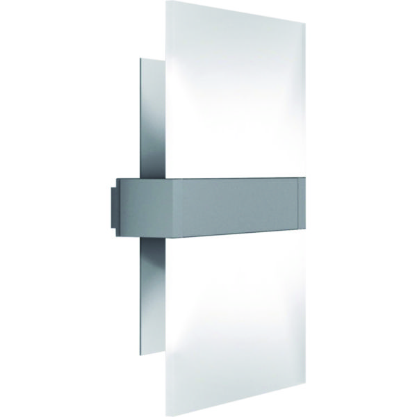 Applique extérieure Wallwasher BORNEO horizon gris argent deux diffuseurs LED blanches 6300K