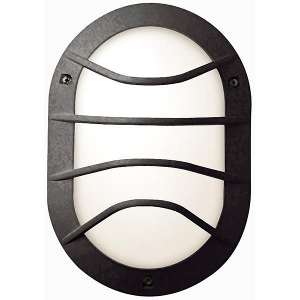 Hublot Chartres ovale jupe a grille noir E27 / 75W