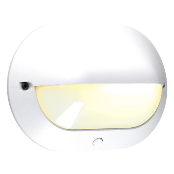 Hublot ovale à visière Chartres Origine mini standard blanc fonction ON et OFF avec lampe fluo 400lm