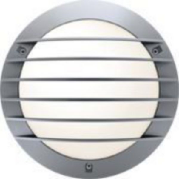 Hublot Chartres rond alu jupe a grille taille 1 gris E27 / cfli 15W