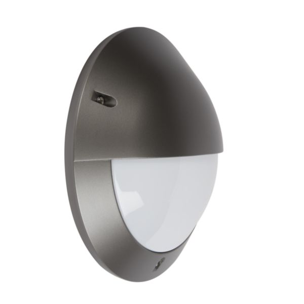 Hublot Chartres rond alu jupe a visiere taille 1 gris E27 / cfli 15W