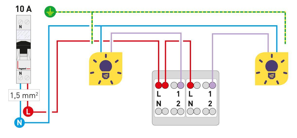 Interrupteur à levier - double circuit va et vient avec born