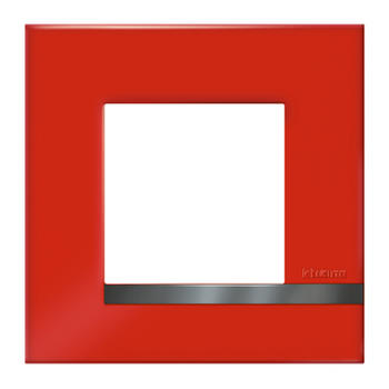 Plaque Altège Collection Déco 1 poste finition Rubis - rouge brillant avec liseré effet aluminium