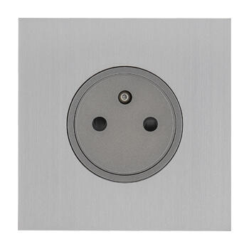 Art d'Arnould univers Epure prise de courant 2P+T 16A 250V - acier brossé