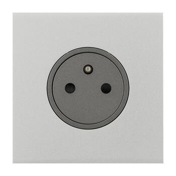 Art d'Arnould univers Epure prise de courant 2P+T 16A 250V - acier satin