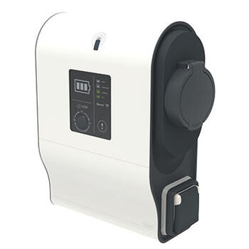Borne monophasée plastique avec lecteur RFID Green'up Premium pour 1 véhicule électrique Modes 2 et 3 - 7,4kW 32A