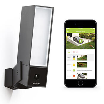  Caméra Extérieure Intelligente et connectée Netatmo projecteur LED inclus et alerte sur smartphone - alu/noir 