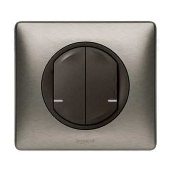 Commande double sans fil Céliane with Netatmo pour éclairage ou prise connectée ou micromodule – graphite