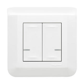 Commande double sans fil Mosaic with Netatmo pour éclairage ou prise connectée ou micromodule - blanc