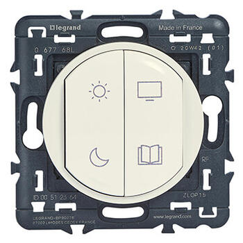 Commande de scénarios jour/nuit/TV sans fils sans pile Self-e Céliane with Netatmo pour hôtel - blanc