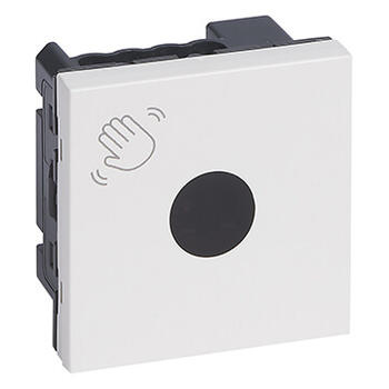 Interrupteur sans contact Mosaic avec ou sans Neutre pour commande d'éclairage 200W LED 2 modules - blanc antimicrobien
