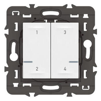 Commande sans fils pour ajout de 4 scénarios pour installation connectée Mosaic with Netatmo - blanc sans plaque