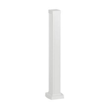 Colonnette à clippage direct 1 compartiment 2 faces hauteur 0,68m couvercle PVC et corps en alu – blanc RAL9003