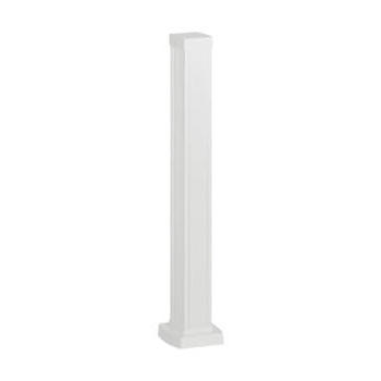 Colonnette à clippage direct 1 compartiment 2 faces hauteur 0,68m couvercle PVC et corps en alu – blanc RAL9003