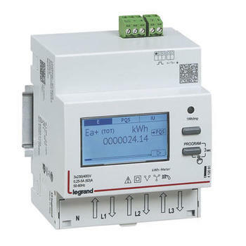 Compteur modulaire triphasé EMDX³ non MID raccordement direct 63A - 4 modules - avec sortie à impulsions