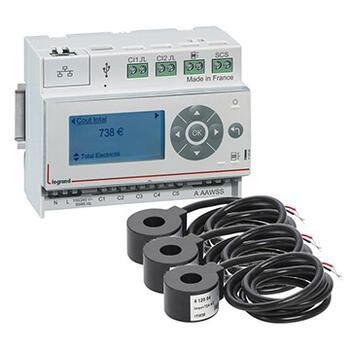 Eco compteur de consommation pour mesure des énergies + 3 tores