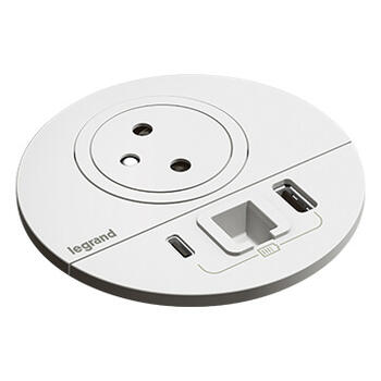 Incara Disq 80 prise 2P+T Surface, chargeur USB Type-A+C - blanc