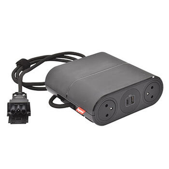 Incara Link'On extension pour rallonge équipée de 4 prises 2P+T et 2 chargeurs USB Type-A + Type-C finition noir