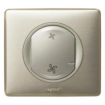 Interrupteur sans fil pour VMC pour installation connectée Céliane with Netatmo avec plaque Métal Titane