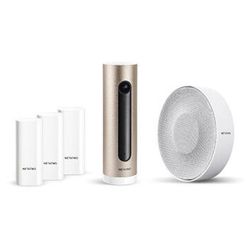 Système d’Alarme Vidéo Intelligent connecté Netatmo - kit avec 1 caméra intérieure + 1 sirène + 3 détecteurs d'ouverture