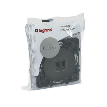 Double chargeur USB Céliane Type-C 3A 15W - Graphite