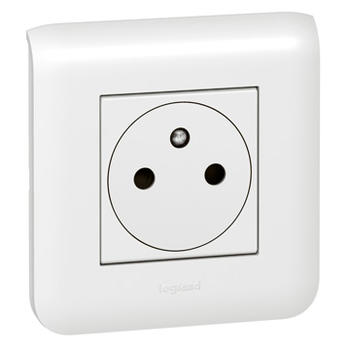 Prise de courant 2P Mosaic 2 modules avec connexion par bornes automatiques - blanc