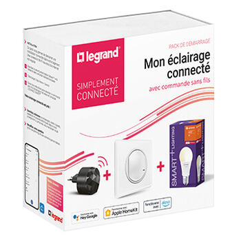 Pack de démarrage Eclairage Connecté Céliane with Netatmo commande sans fils, Prise Control mobile et ampoule dimmable - blanc
