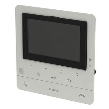  Poste intérieur vidéo couleur Classe 100X connecté avec écran 5pouces et boucle inductive Blanc 