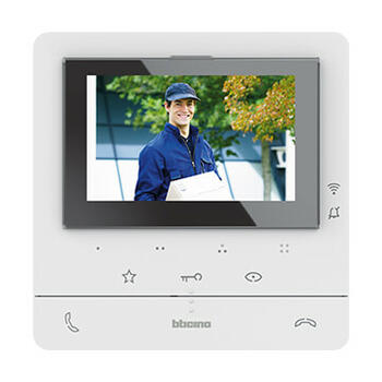  Poste intérieur vidéo couleur Classe 100X connecté avec écran 5pouces et boucle inductive Blanc 