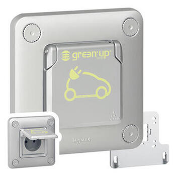 Prise encastrée avec volet Green'up Access pour véhicule électrique - Modes 1 ou 2 - IP55 IK10 - 16A 230V