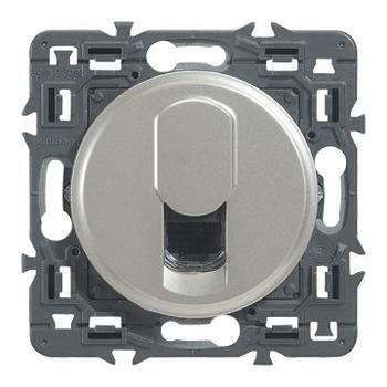 Prise RJ 45 multimédia Céliane catégorie6 STP télévision , téléphone , informatique livré avec enjoliveur titane