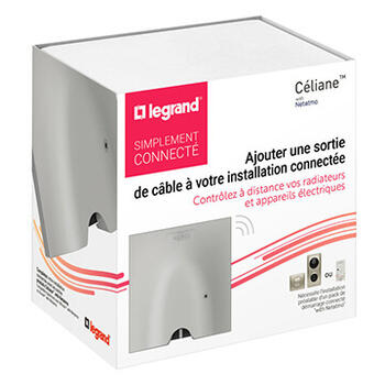 Sortie de câble connectée compatible fil pilote pour appareils 3000W maximum et mesure consommation - complet alu
