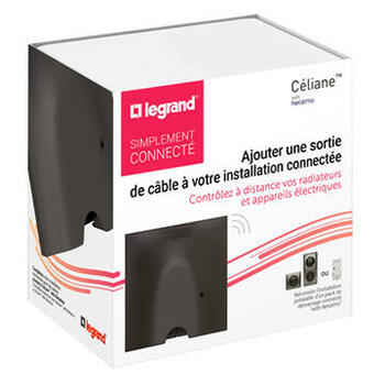 Sortie de câble connectée compatible fil pilote pour appareils 3000W maximum et mesure consommation - complet graphite