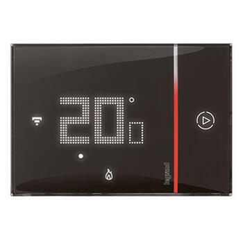 Thermostat tactile connecté Smarther with Netatmo pour gestion du chauffage et climatisation - noir montage en encastré