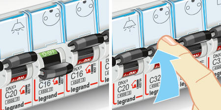 dessin disjoncteur circuit off rearme 450x225