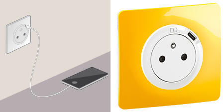 dessin prise surface usb c celiane jaune safran 450x225