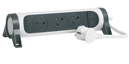 rallonge multiprise rotatif 3prises blanc 700x350