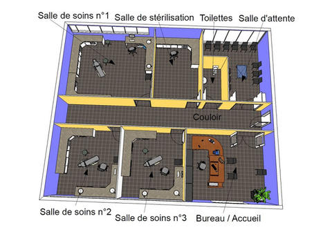 Support pédagogique illustrant la réalisation d'un cabinet dentaire