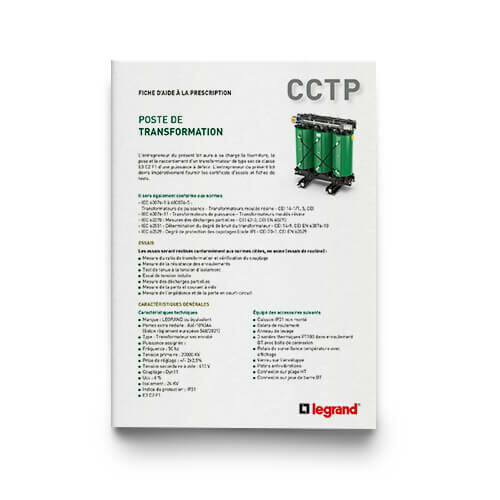 Outils Documentations et guides CCTP Transformateurs secs HT/BT