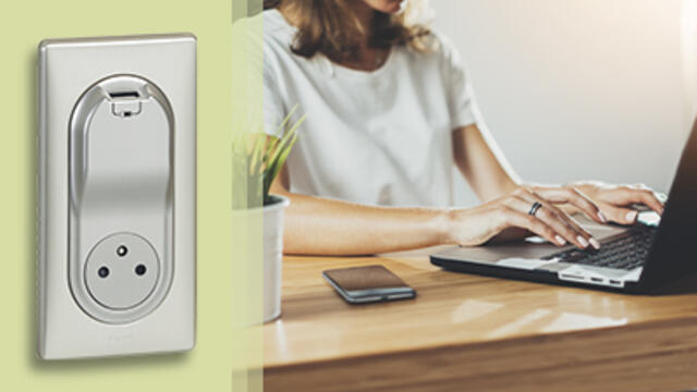 J’installe une prise de courant + chargeur USB dans mon bureau
