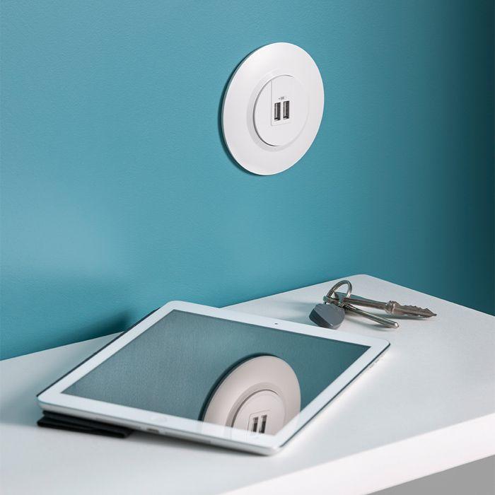 dooxie blanc rond double usb tablette 700x700